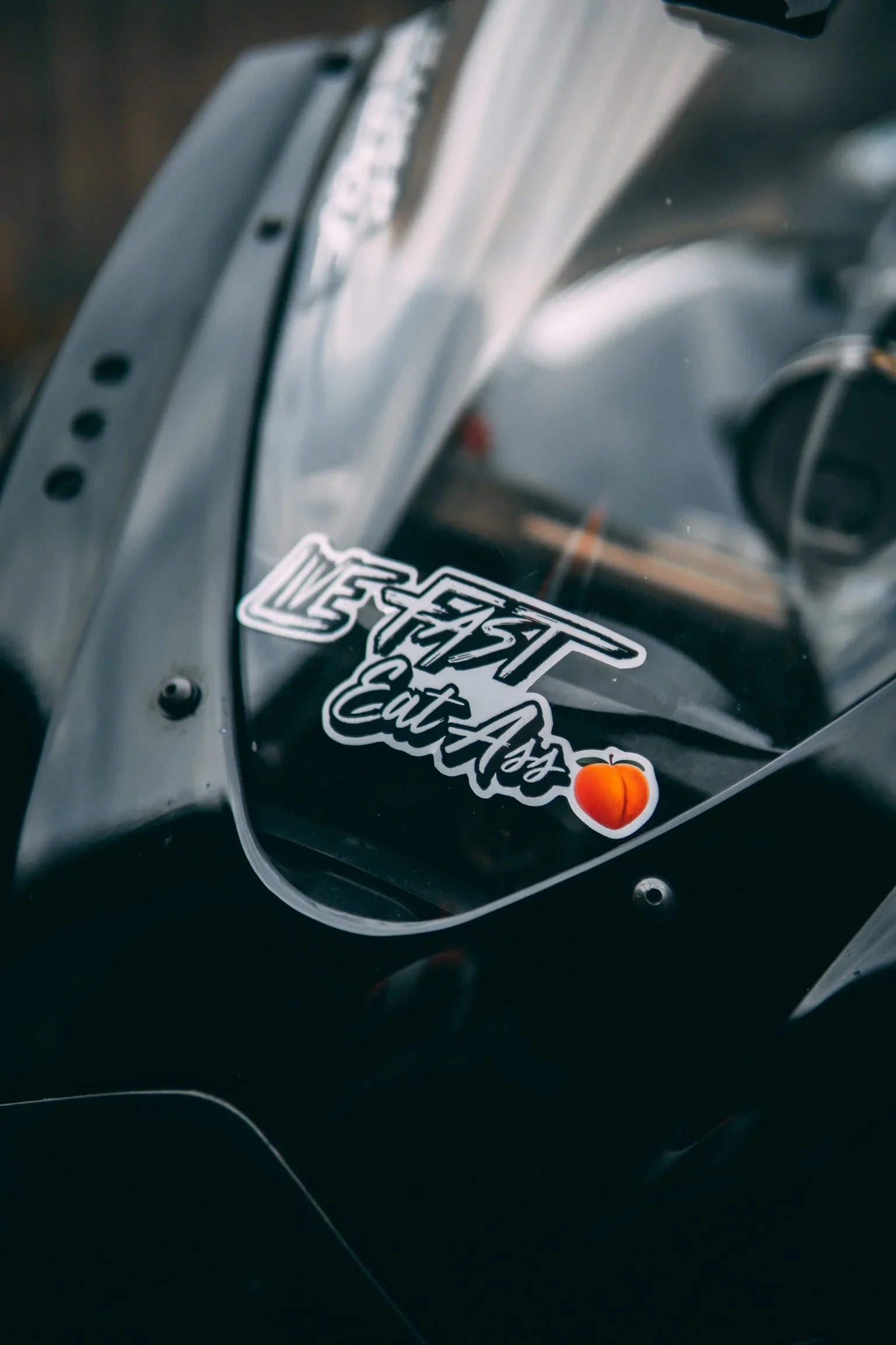 Live Fast Eat Ass Sticker