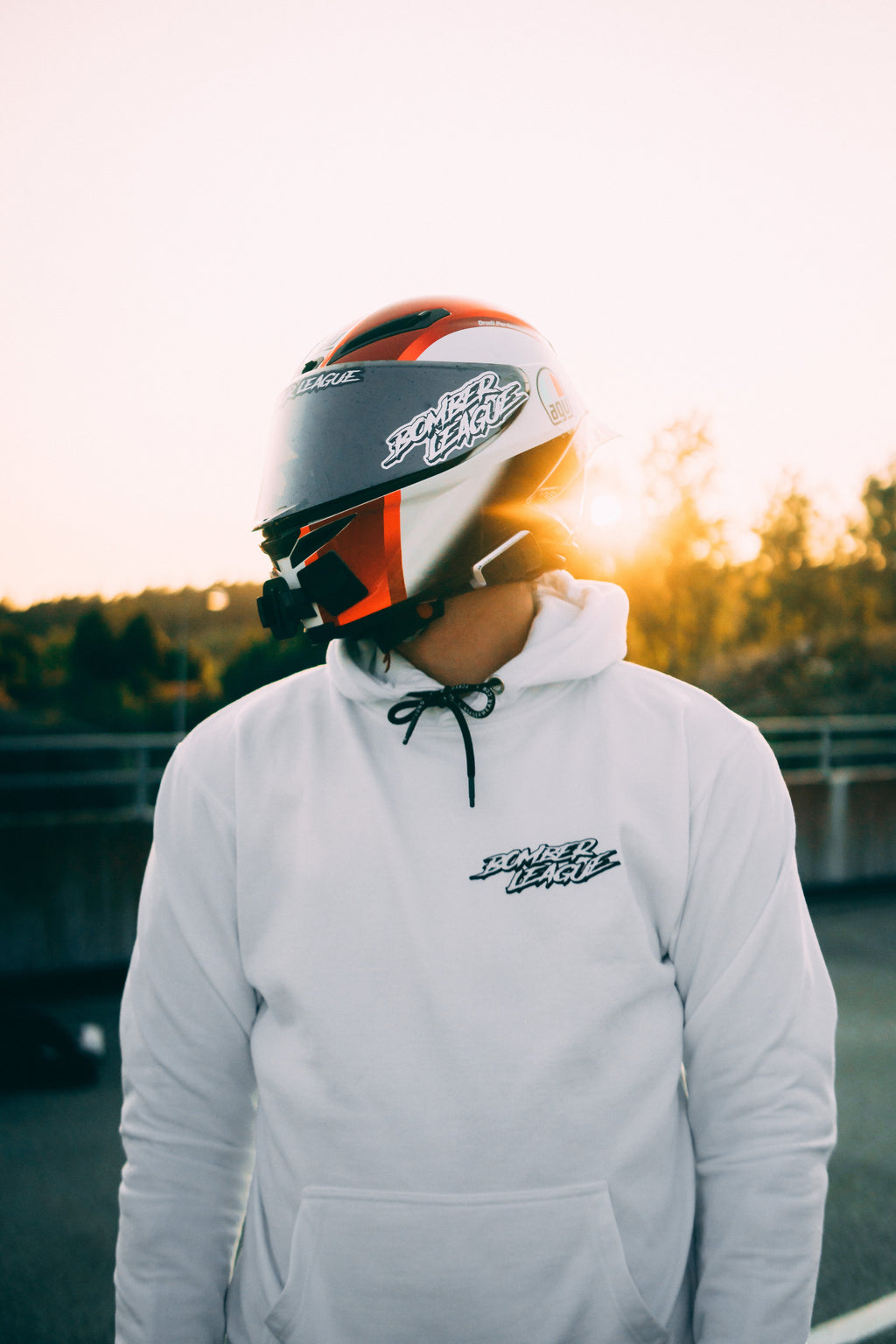 Bomber League Hoodie - White